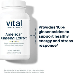 VITAL NUTRIENTS - Vital Nutrients American Ginseng 100 Capsulas - The Red Vitamin MX - Suplementos Alimenticios - {{ shop.shopifyCountryName }}