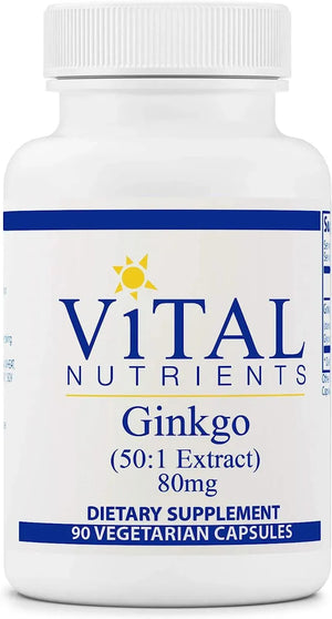 VITAL NUTRIENTS - Vital Nutrients Ginkgo 50:1 Extract 80Mg. 90 Capsulas - The Red Vitamin MX - Suplementos Alimenticios - {{ shop.shopifyCountryName }}