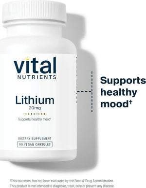 VITAL NUTRIENTS - Vital Nutrients Lithium Orotate 20Mg. 90 Capsulas - The Red Vitamin MX - Suplementos Alimenticios - {{ shop.shopifyCountryName }}