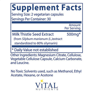 VITAL NUTRIENTS - Vital Nutrients Milk Thistle Extract 250Mg. 60 Capsulas - The Red Vitamin MX - Suplementos Alimenticios - {{ shop.shopifyCountryName }}