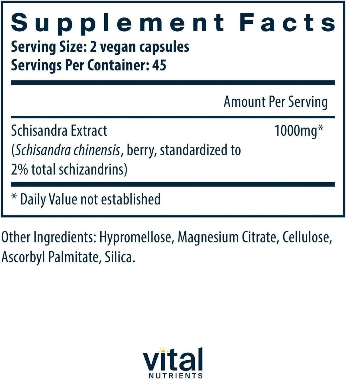 VITAL NUTRIENTS - Vital Nutrients Schisandra Extract 1000Mg. 90 Capsulas - The Red Vitamin MX - Suplementos Alimenticios - {{ shop.shopifyCountryName }}