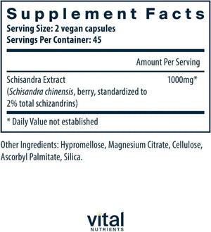 VITAL NUTRIENTS - Vital Nutrients Schisandra Extract 1000Mg. 90 Capsulas - The Red Vitamin MX - Suplementos Alimenticios - {{ shop.shopifyCountryName }}