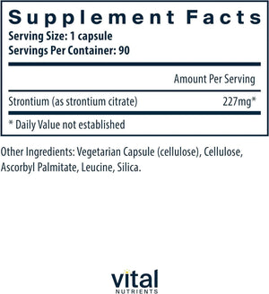 VITAL NUTRIENTS - Vital Nutrients Strontium Citrate 90 Capsulas - The Red Vitamin MX - Suplementos Alimenticios - {{ shop.shopifyCountryName }}