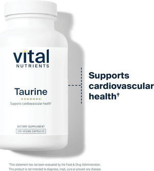 VITAL NUTRIENTS - Vital Nutrients Taurine 1000Mg. 120 Capsulas - The Red Vitamin MX - Suplementos Alimenticios - {{ shop.shopifyCountryName }}