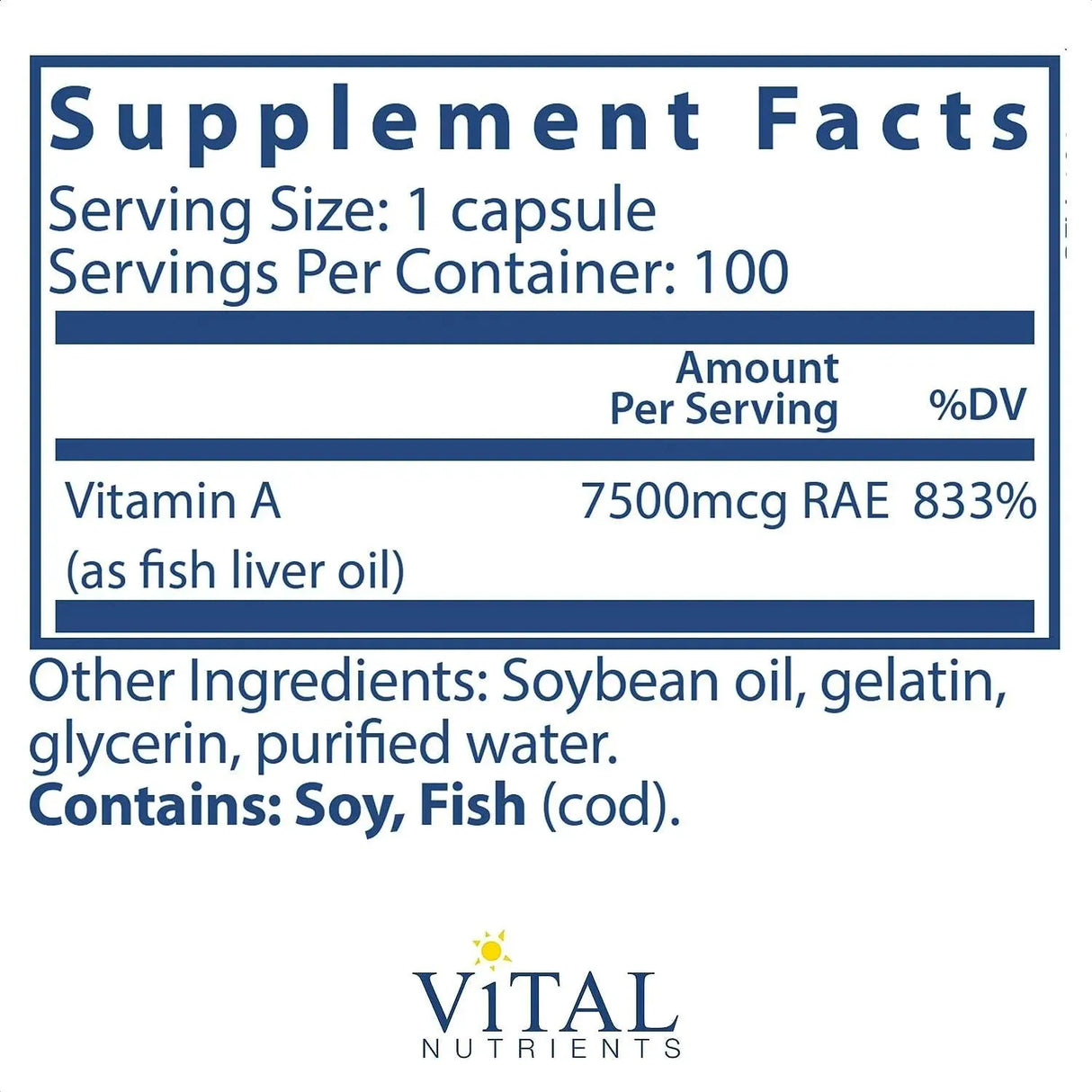 VITAL NUTRIENTS - Vital Nutrients Vitamin A 100 Capsulas Blandas - The Red Vitamin MX - Suplementos Alimenticios - {{ shop.shopifyCountryName }}