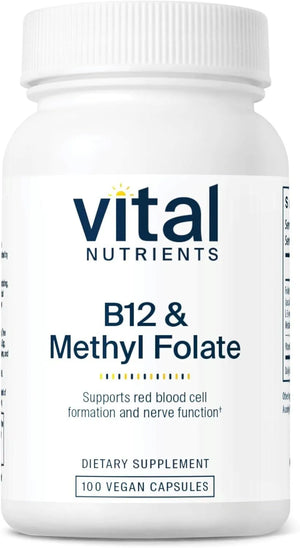 VITAL NUTRIENTS - Vital Nutrients Vitamin B12 and Methylfolate 100 Capsulas - The Red Vitamin MX - Suplementos Alimenticios - {{ shop.shopifyCountryName }}