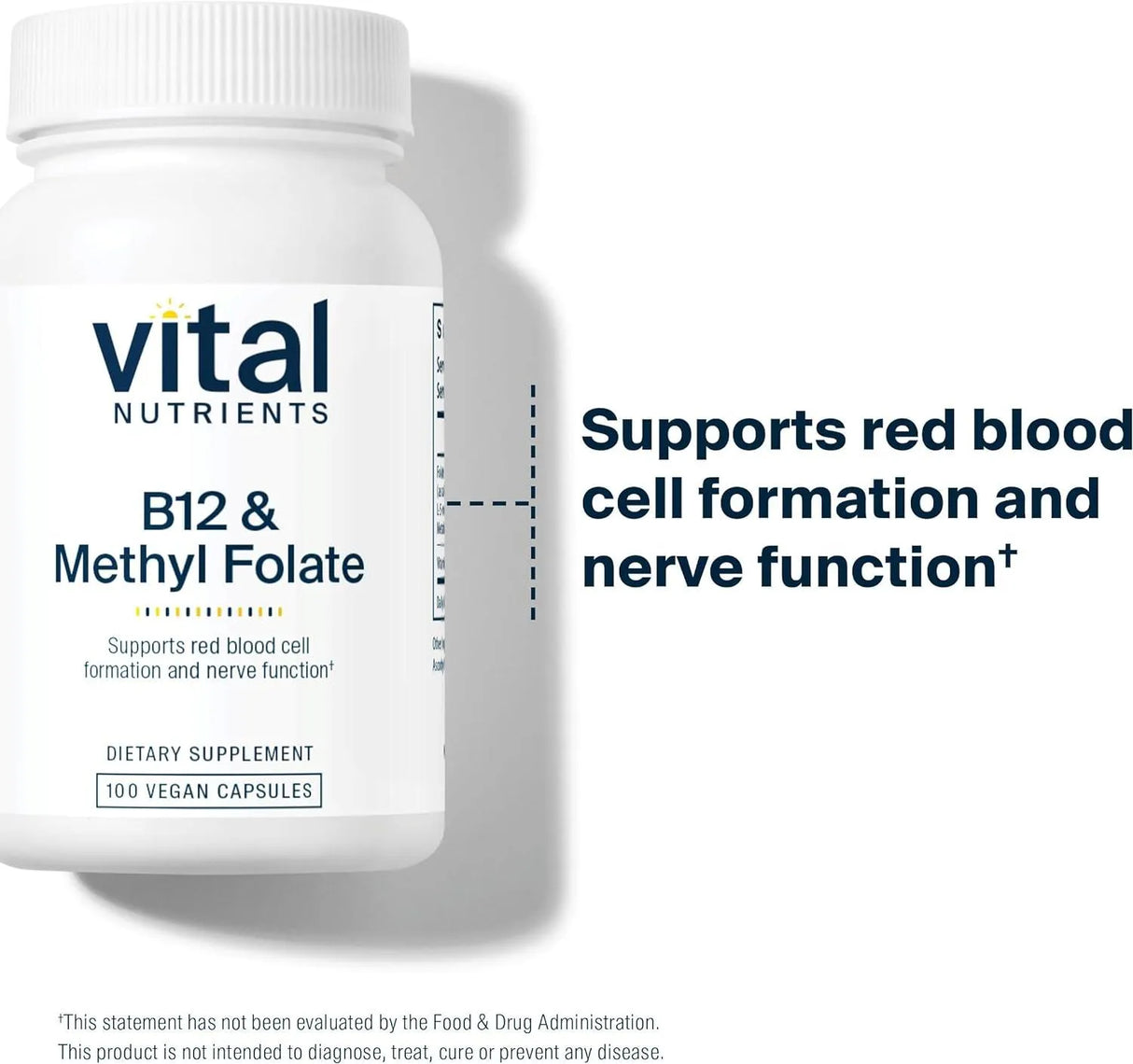 VITAL NUTRIENTS - Vital Nutrients Vitamin B12 and Methylfolate 100 Capsulas - The Red Vitamin MX - Suplementos Alimenticios - {{ shop.shopifyCountryName }}