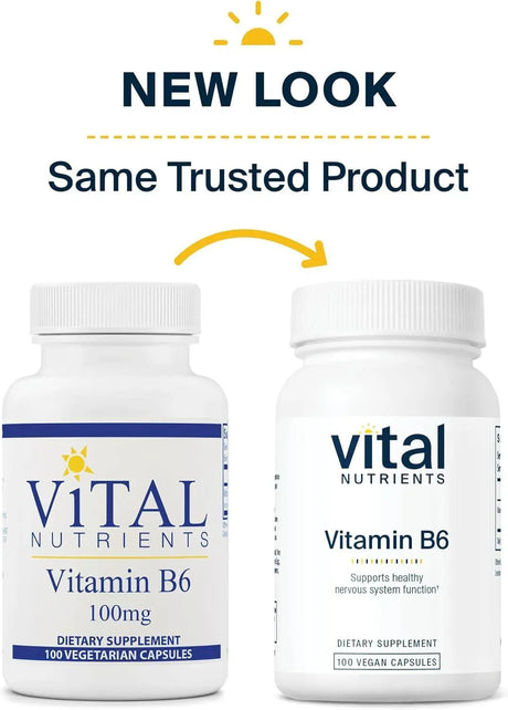 VITAL NUTRIENTS - Vital Nutrients Vitamin B6 100Mg. 100 Capsulas - The Red Vitamin MX - Suplementos Alimenticios - {{ shop.shopifyCountryName }}