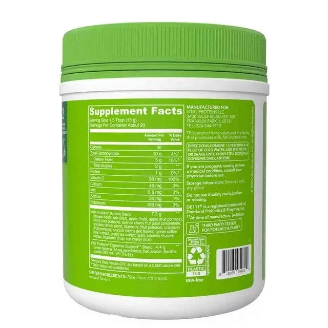 VITAL PROTEINS - Vital Proteins Daily Greens Green Apple 9.3Oz. - The Red Vitamin MX - Suplementos Alimenticios - {{ shop.shopifyCountryName }}
