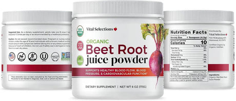 VITAL SELECTIONS - Vital Selections 100% Organic Beet Root Juice Powder 170Gr. - The Red Vitamin MX - Suplementos Alimenticios - {{ shop.shopifyCountryName }}