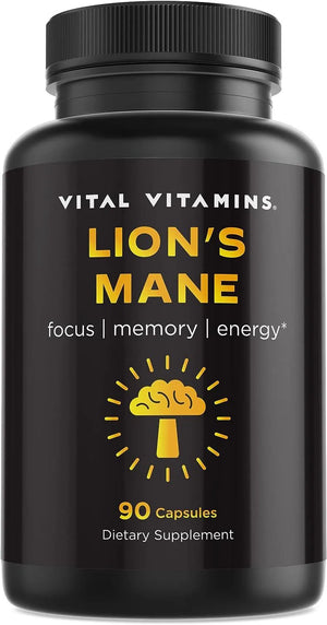 VITAL VITAMINS - Vital Vitamins Lions Mane Mushroom Supplement 90 Capsulas - The Red Vitamin MX - Suplementos Alimenticios - {{ shop.shopifyCountryName }}