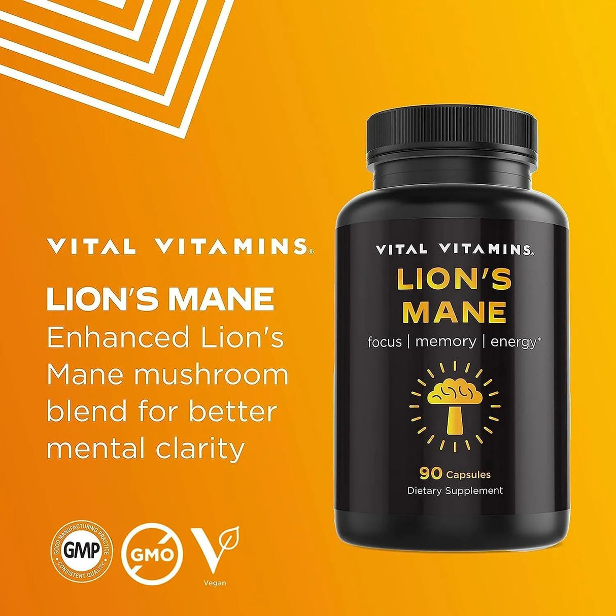 VITAL VITAMINS - Vital Vitamins Lions Mane Mushroom Supplement 90 Capsulas - The Red Vitamin MX - Suplementos Alimenticios - {{ shop.shopifyCountryName }}