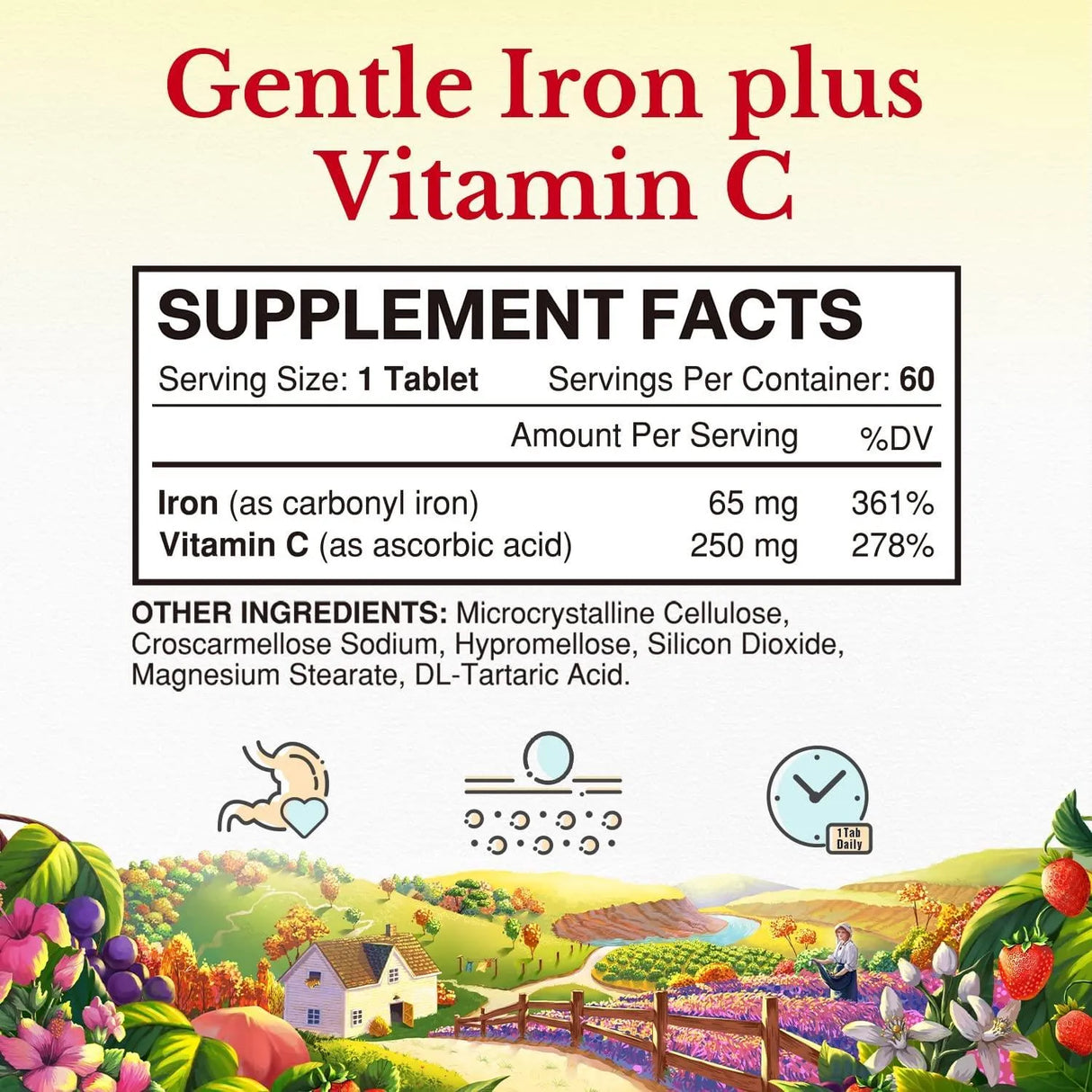 VITALITOWN - Vitalitown Iron 65Mg. Carbonyl Iron with 250Mg. Vitamin C 60 Tabletas - The Red Vitamin MX - Suplementos Alimenticios - {{ shop.shopifyCountryName }}