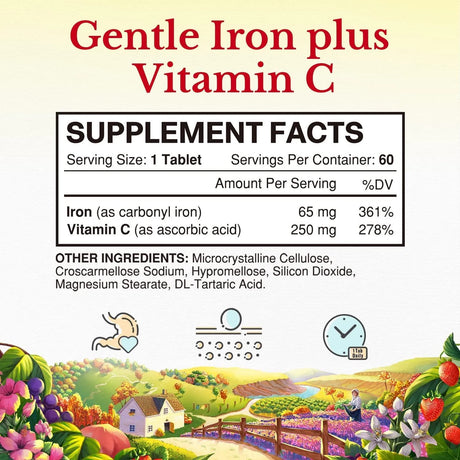 VITALITOWN - Vitalitown Iron 65Mg. Carbonyl Iron with 250Mg. Vitamin C 60 Tabletas - The Red Vitamin MX - Suplementos Alimenticios - {{ shop.shopifyCountryName }}