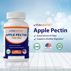 VITAMATIC - Vitamatic Apple Pectin 700Mg. 120 Capsulas 2 Pack - The Red Vitamin MX - Suplementos Alimenticios - {{ shop.shopifyCountryName }}