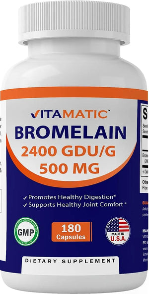 VITAMATIC - Vitamatic Bromelain Supplement 500Mg. 180 Capsulas - The Red Vitamin MX - Suplementos Alimenticios - {{ shop.shopifyCountryName }}