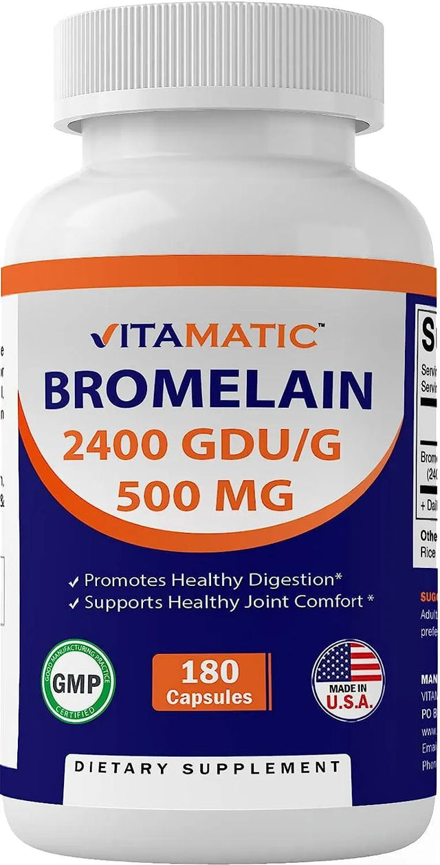 VITAMATIC - Vitamatic Bromelain Supplement 500Mg. 180 Capsulas - The Red Vitamin MX - Suplementos Alimenticios - {{ shop.shopifyCountryName }}