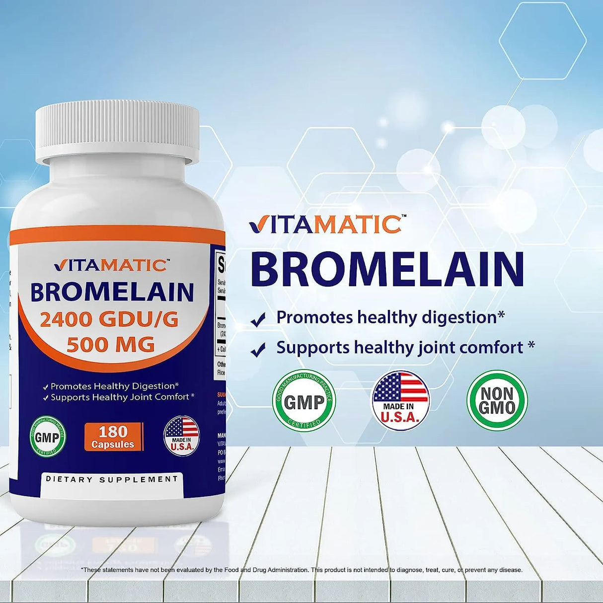 VITAMATIC - Vitamatic Bromelain Supplement 500Mg. 180 Capsulas - The Red Vitamin MX - Suplementos Alimenticios - {{ shop.shopifyCountryName }}