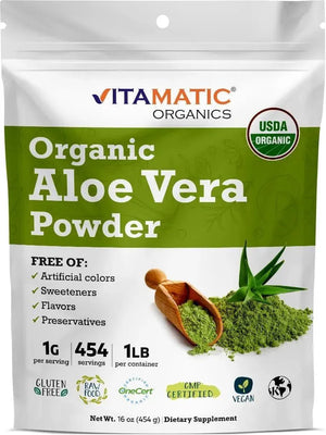 VITAMATIC - Vitamatic Certified USDA Organic Aloe Vera Powder 454Gr. - The Red Vitamin MX - Suplementos Alimenticios - {{ shop.shopifyCountryName }}