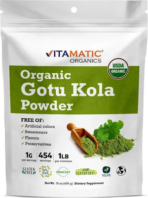 VITAMATIC - Vitamatic Certified USDA Organic Gotu Kola Powder 454Gr. - The Red Vitamin MX - Suplementos Alimenticios - {{ shop.shopifyCountryName }}