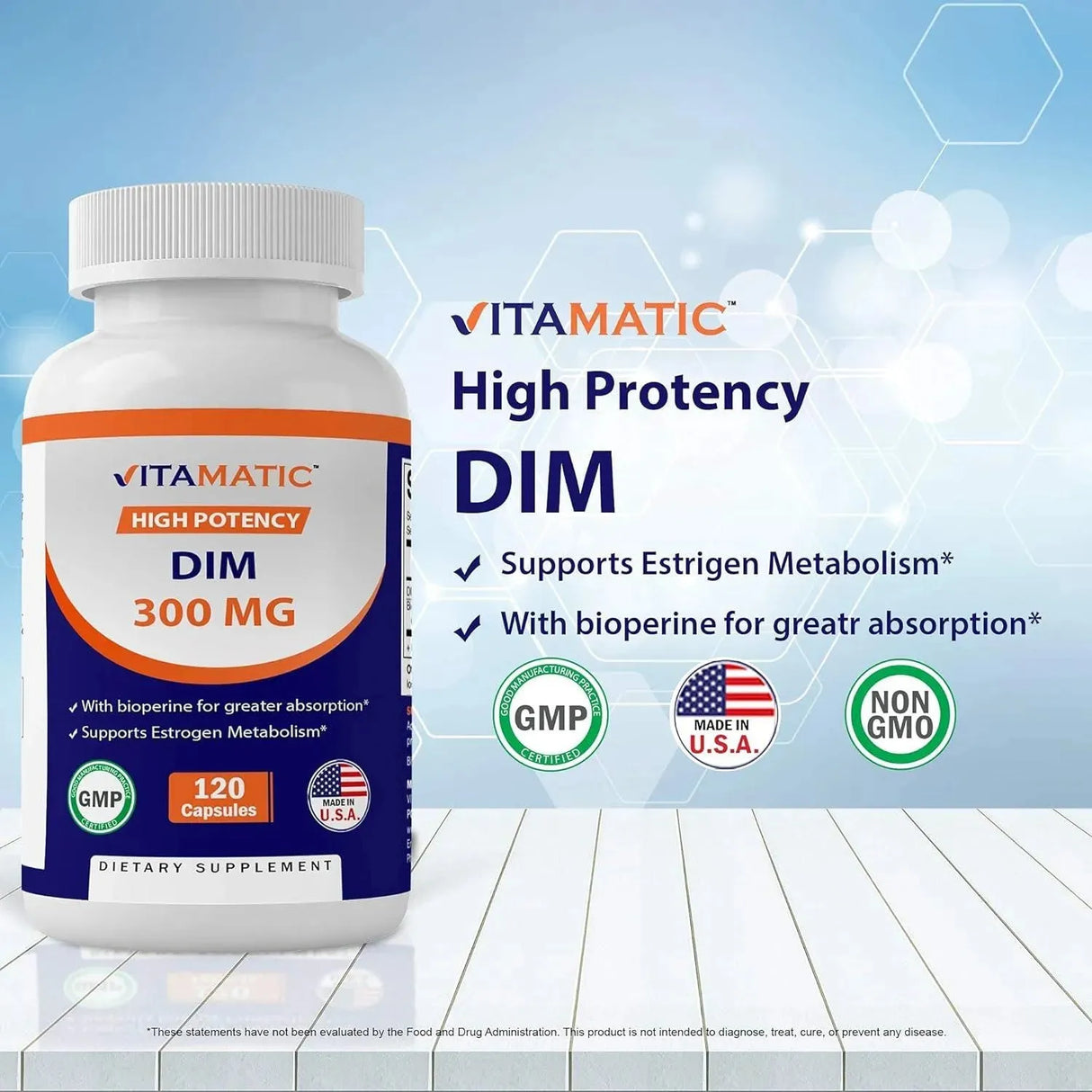 VITAMATIC - Vitamatic Dim (Diindolylmethane) with BioPerine 300Mg. 120 Capsulas - The Red Vitamin MX - Suplementos Alimenticios - {{ shop.shopifyCountryName }}