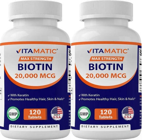 VITAMATIC - Vitamatic High Potency Biotin 20000 mcg 240 Tabletas - The Red Vitamin MX - Suplementos Alimenticios - {{ shop.shopifyCountryName }}