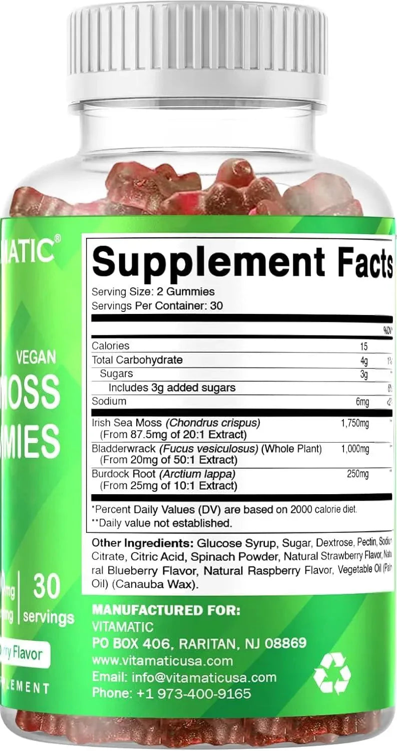 VITAMATIC - Vitamatic Irish Sea Moss Gummies 3000Mg. 120 Gomitas - The Red Vitamin MX - Suplementos Alimenticios - {{ shop.shopifyCountryName }}