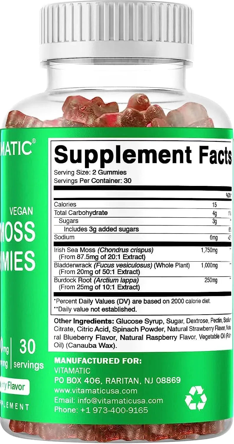 VITAMATIC - Vitamatic Irish Sea Moss Gummies 3000Mg. 60 Gomitas - The Red Vitamin MX - Suplementos Alimenticios - {{ shop.shopifyCountryName }}