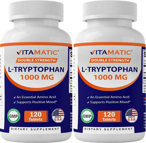 VITAMATIC - Vitamatic L-Tryptophan 1000Mg. 120 Tabletas 2 Pack - The Red Vitamin MX - Suplementos Alimenticios - {{ shop.shopifyCountryName }}