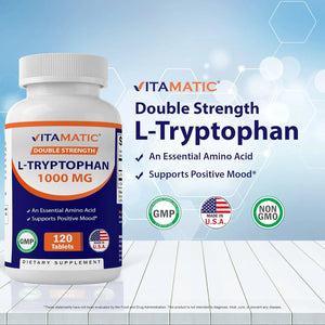 VITAMATIC - Vitamatic L-Tryptophan 1000Mg. 120 Tabletas 2 Pack - The Red Vitamin MX - Suplementos Alimenticios - {{ shop.shopifyCountryName }}