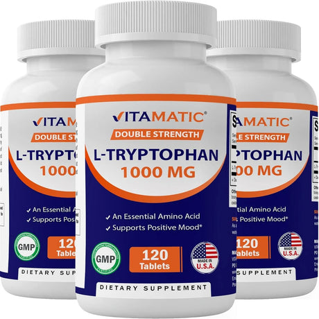 VITAMATIC - Vitamatic L-Tryptophan 1000Mg. 120 Tabletas 3 Pack - The Red Vitamin MX - Suplementos Alimenticios - {{ shop.shopifyCountryName }}