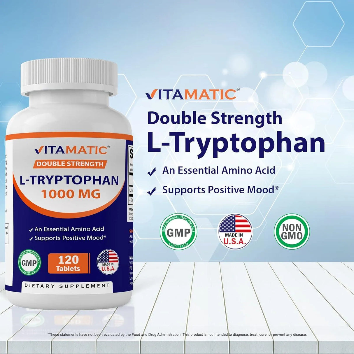 VITAMATIC - Vitamatic L-Tryptophan 1000Mg. 120 Tabletas 3 Pack - The Red Vitamin MX - Suplementos Alimenticios - {{ shop.shopifyCountryName }}