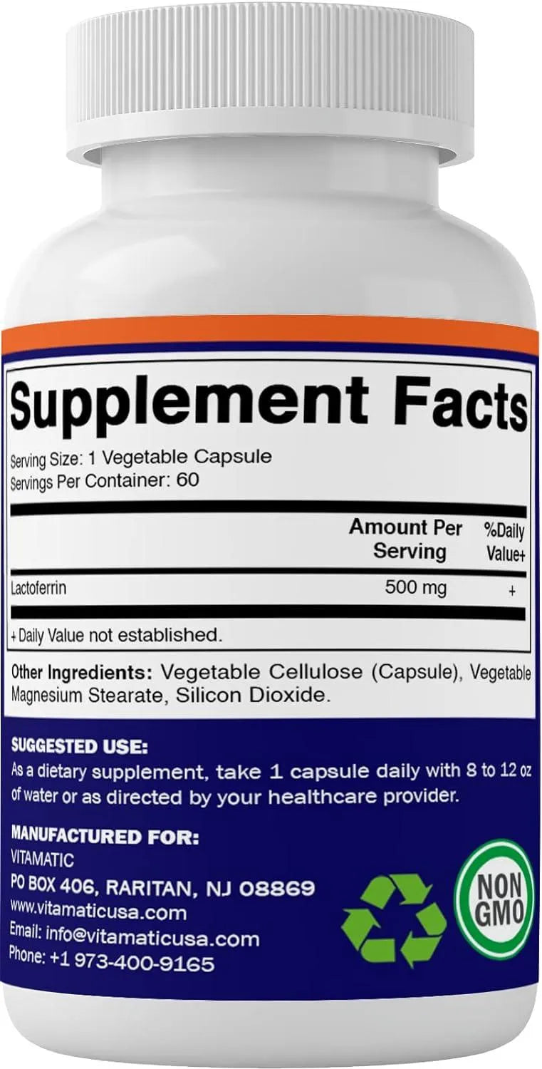 VITAMATIC - Vitamatic Lactoferrin 500Mg. 60 Capsulas - The Red Vitamin MX - Suplementos Alimenticios - {{ shop.shopifyCountryName }}