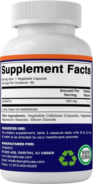 VITAMATIC - Vitamatic Lactoferrin 500Mg. 60 Capsulas - The Red Vitamin MX - Suplementos Alimenticios - {{ shop.shopifyCountryName }}