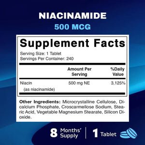 VITAMATIC - Vitamatic Niacinamide 500Mg. 240 Tabletas - The Red Vitamin MX - Suplementos Alimenticios - {{ shop.shopifyCountryName }}