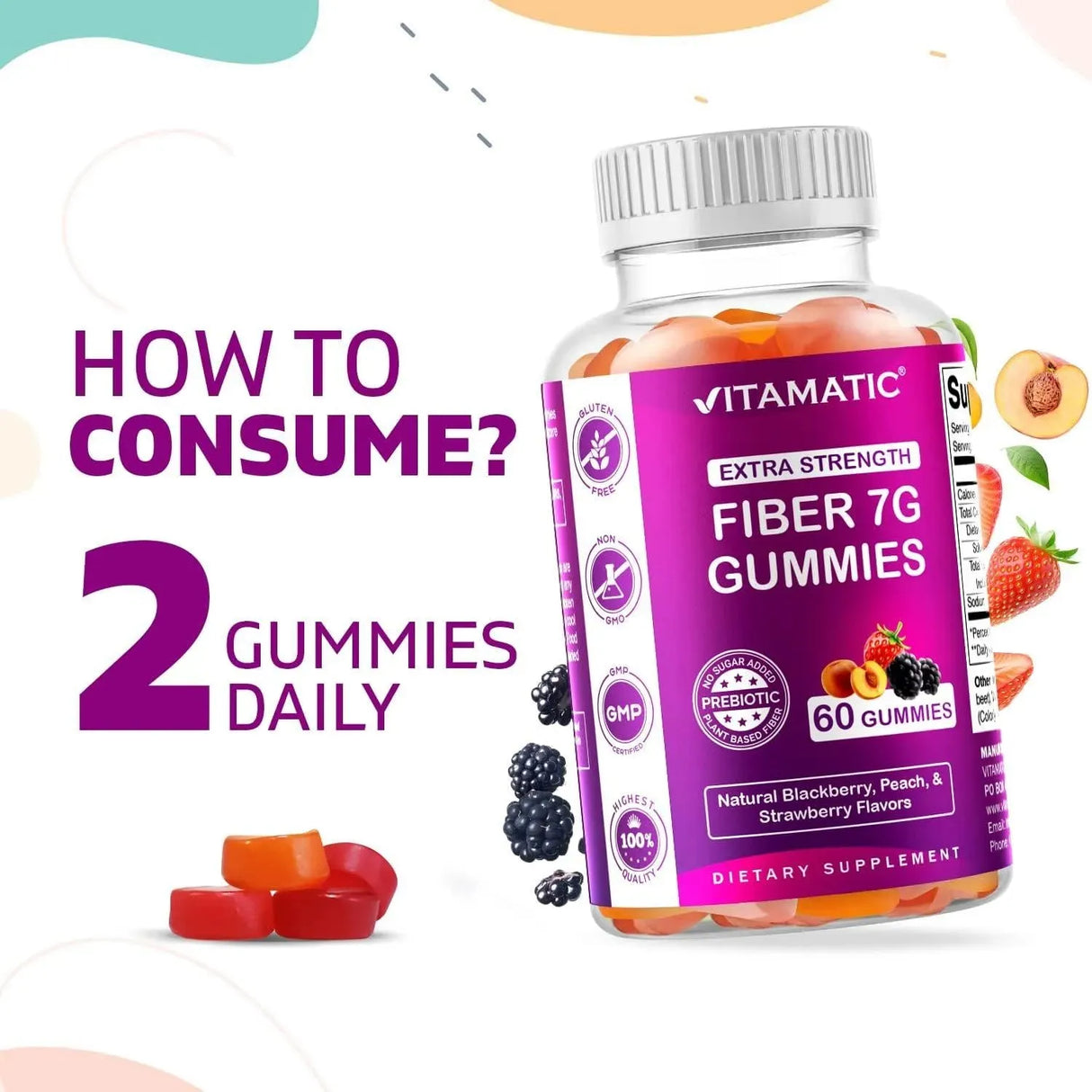 VITAMATIC - Vitamatic Prebiotic Fiber Gummies for Adults 60 Gomitas 2 Pack - The Red Vitamin MX - Suplementos Alimenticios - {{ shop.shopifyCountryName }}