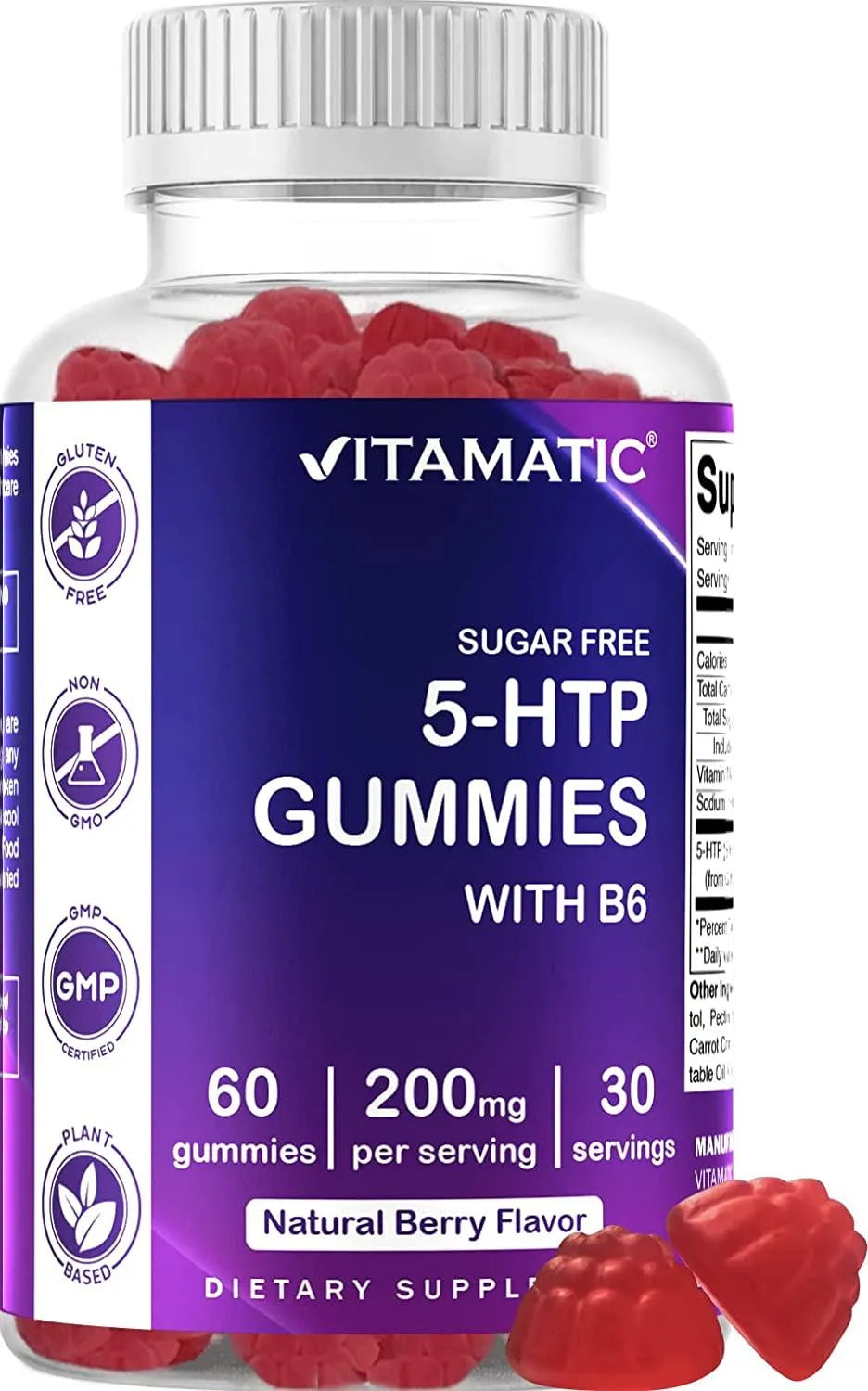 VITAMATIC - Vitamatic Sugar Free 5-HTP 200Mg. 60 Gomitas - The Red Vitamin MX - Suplementos Alimenticios - {{ shop.shopifyCountryName }}