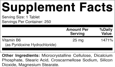 VITAMATIC - Vitamatic Vitamin B6 25Mg. 250 Tabletas - The Red Vitamin MX - Suplementos Alimenticios - {{ shop.shopifyCountryName }}