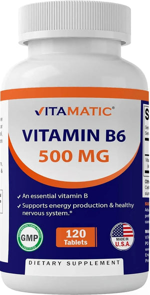 VITAMATIC - Vitamatic Vitamin B6 500Mg. 120 Tabletas - The Red Vitamin MX - Suplementos Alimenticios - {{ shop.shopifyCountryName }}
