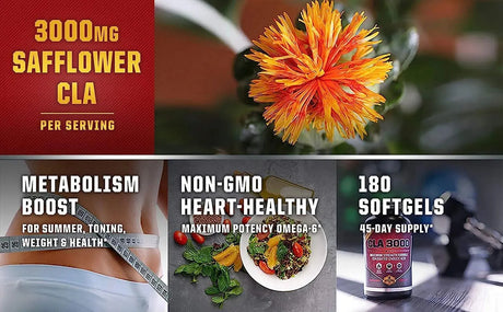 VITAMORPH LABS - Vitamorph Labs CLA Safflower Oil 180 Capsulas Blandas - The Red Vitamin MX - Suplementos Alimenticios - {{ shop.shopifyCountryName }}