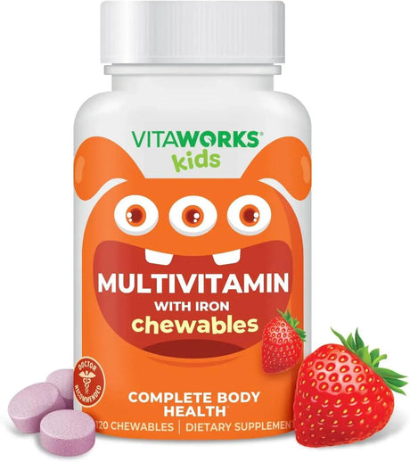 VITAWORKS - VitaWorks Kids Multivitamin 120 Tabletas Masticables - The Red Vitamin MX - Suplementos Alimenticios - {{ shop.shopifyCountryName }}