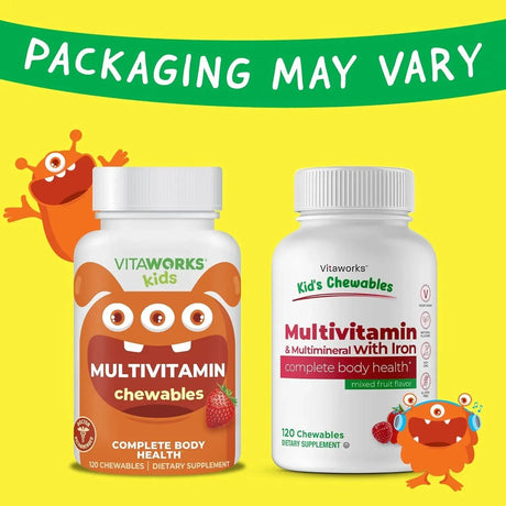 VITAWORKS - VitaWorks Kids Multivitamin 120 Tabletas Masticables - The Red Vitamin MX - Suplementos Alimenticios - {{ shop.shopifyCountryName }}