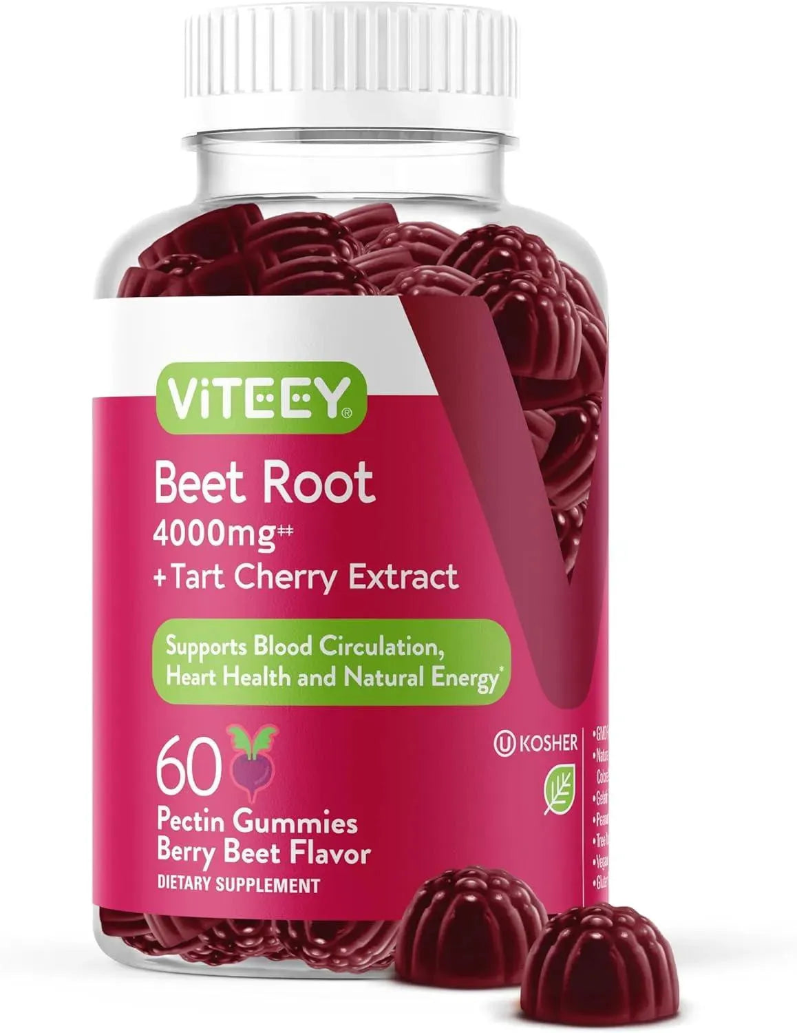 VITEEY - Viteey Beet Root Gummies 4000Mg. 60 Gomitas - The Red Vitamin MX - Suplementos Alimenticios - {{ shop.shopifyCountryName }}