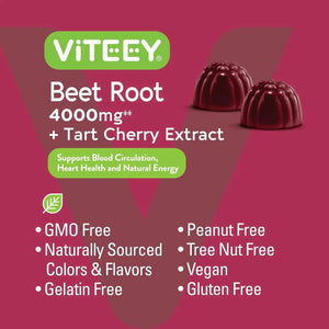 VITEEY - Viteey Beet Root Gummies 4000Mg. 60 Gomitas - The Red Vitamin MX - Suplementos Alimenticios - {{ shop.shopifyCountryName }}