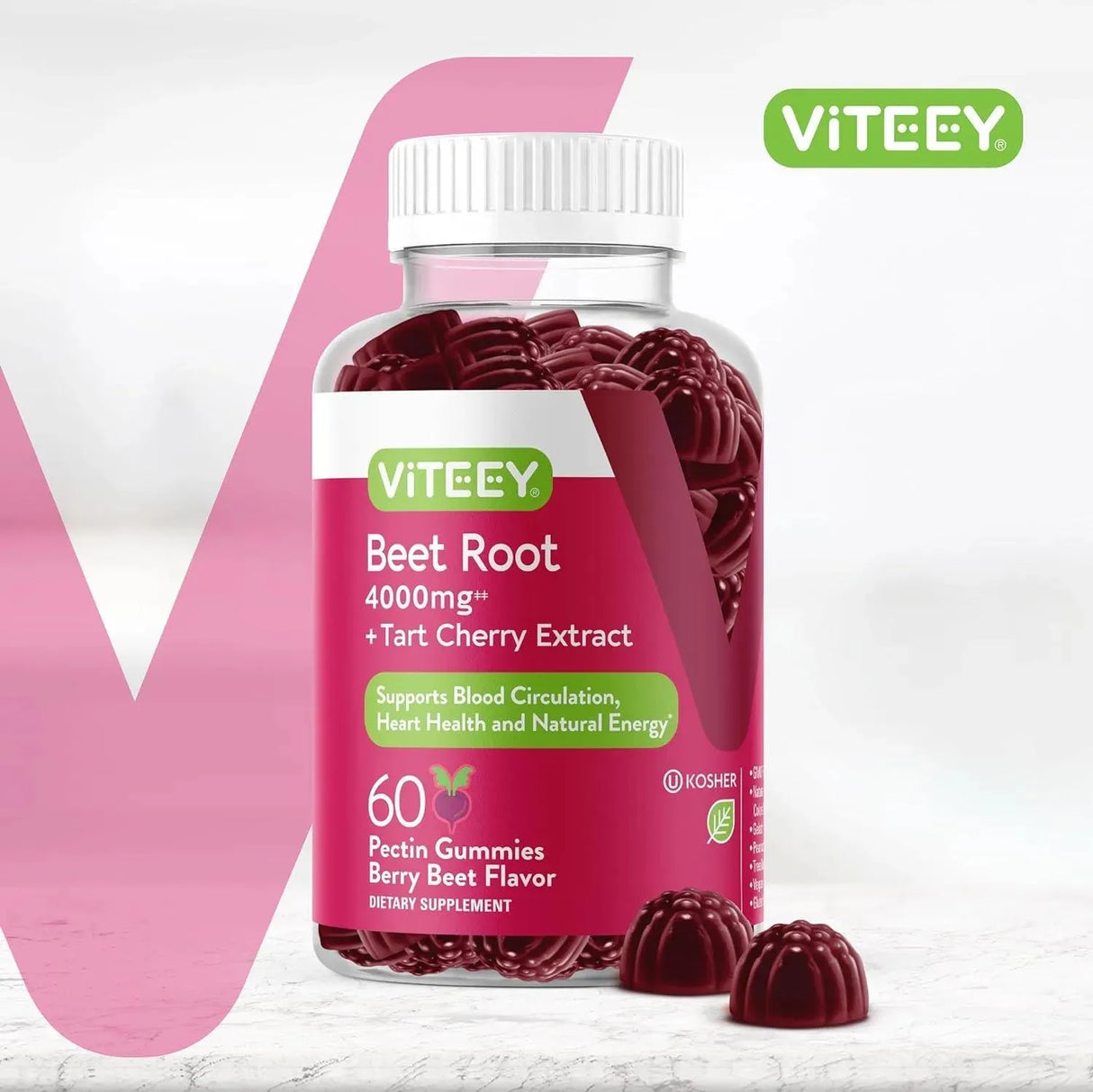 VITEEY - Viteey Beet Root Gummies 4000Mg. 60 Gomitas - The Red Vitamin MX - Suplementos Alimenticios - {{ shop.shopifyCountryName }}