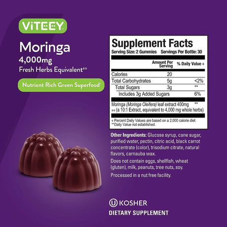 VITEEY - Viteey Moringa Leaf Gummies 4000Mg. 120 Gomitas - The Red Vitamin MX - Suplementos Alimenticios - {{ shop.shopifyCountryName }}