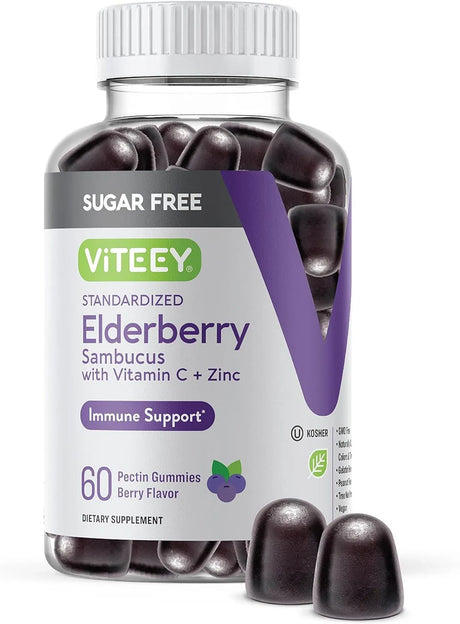 VITEEY - Viteey Sambucus Black Elderberry Sugar Free Gummies 60 Gomitas - The Red Vitamin MX - Suplementos Alimenticios - {{ shop.shopifyCountryName }}