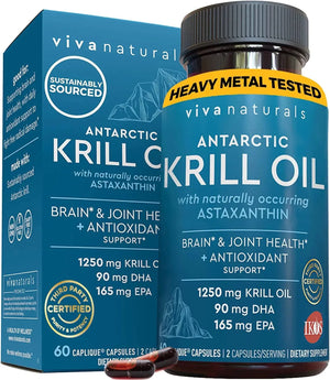 VIVA NATURALS - Viva Naturals Antarctic Krill Oil Omega 3 1250Mg. 60 Capsulas Blandas - The Red Vitamin MX - Suplementos Alimenticios - {{ shop.shopifyCountryName }}