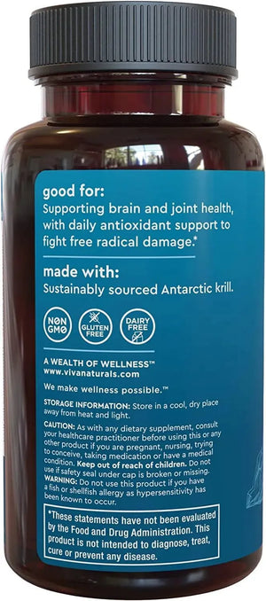 VIVA NATURALS - Viva Naturals Antarctic Krill Oil Omega 3 1250Mg. 60 Capsulas Blandas - The Red Vitamin MX - Suplementos Alimenticios - {{ shop.shopifyCountryName }}