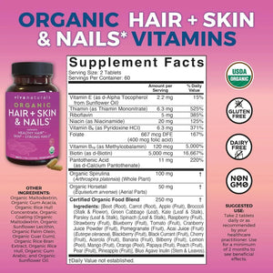 VIVA NATURALS - Viva Naturals Organic Biotin Vitamins for Hair Skin and Nails 120 Tabletas - The Red Vitamin MX - Suplementos Alimenticios - {{ shop.shopifyCountryName }}